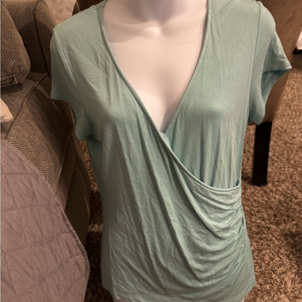 NY & co blue wrap top sz M